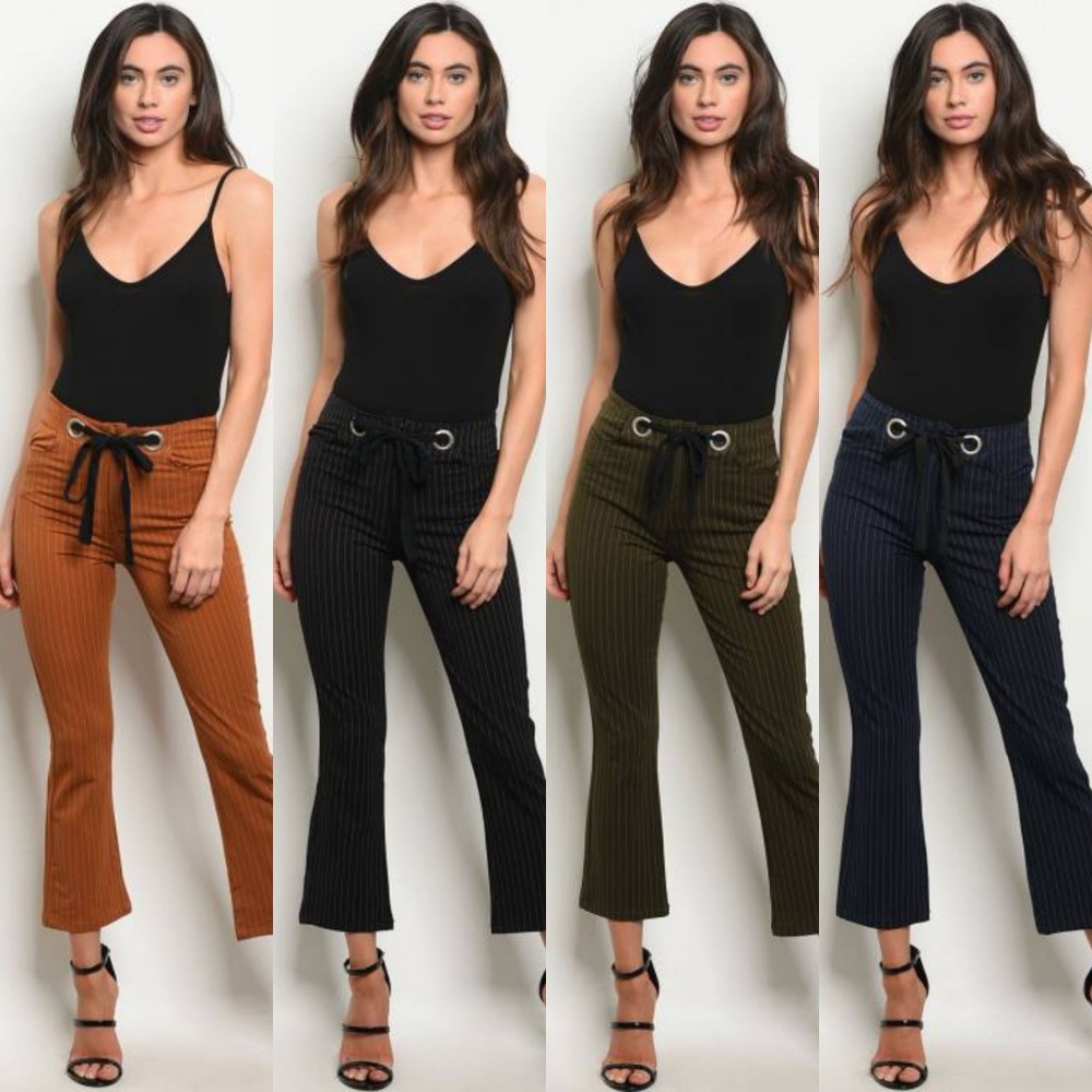 PINSTRIPE KICK FLARE PANTS in black - Picture 6 of 6